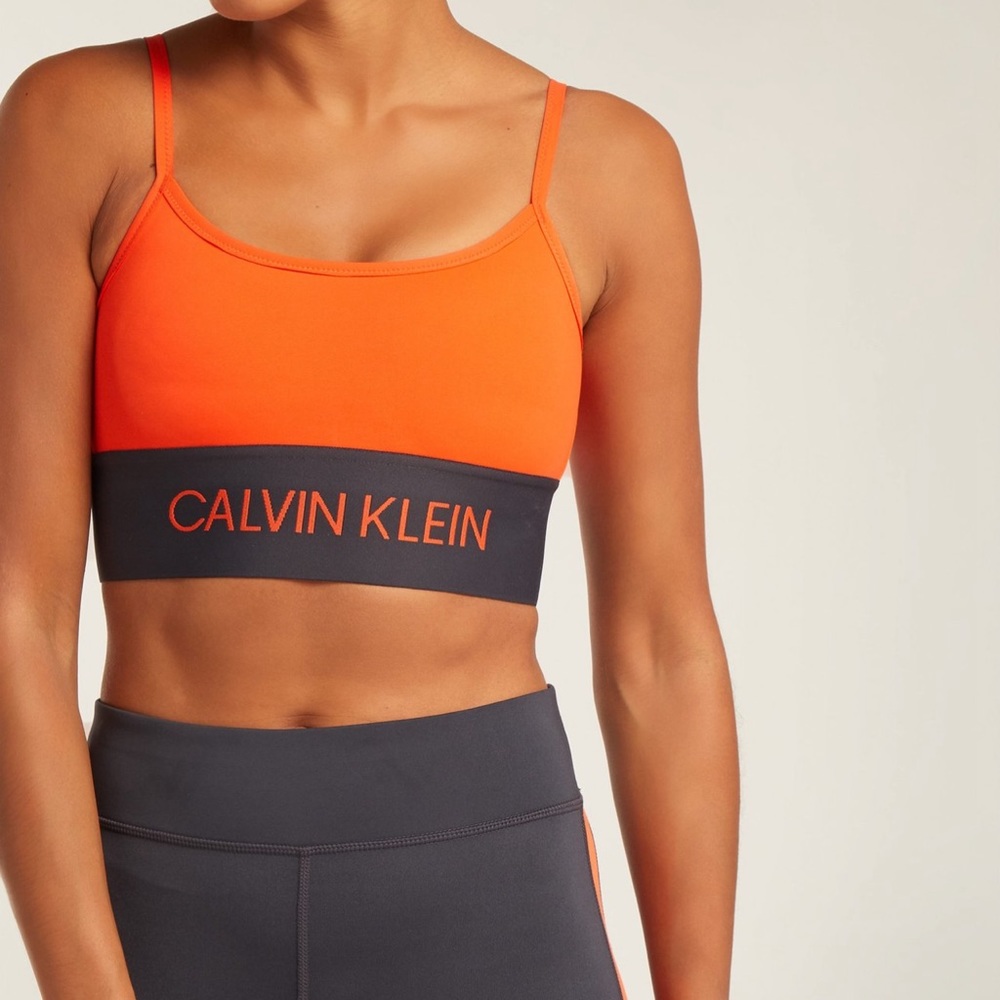 Calvin Klein orange athletic sports bra